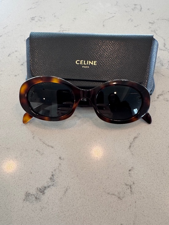 Celine Accessories - Celine Triomphe 01 SUNGLASSES IN ACETATE Oval Sunglasses with Gold Accent